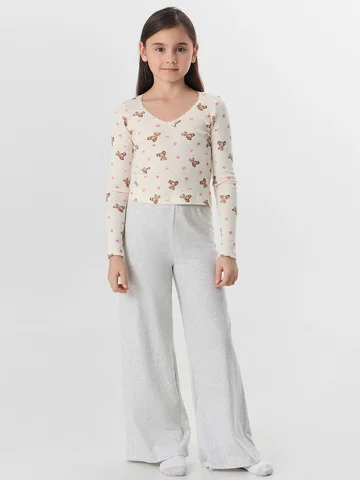 Комплект для девочек бежевый с узором ми