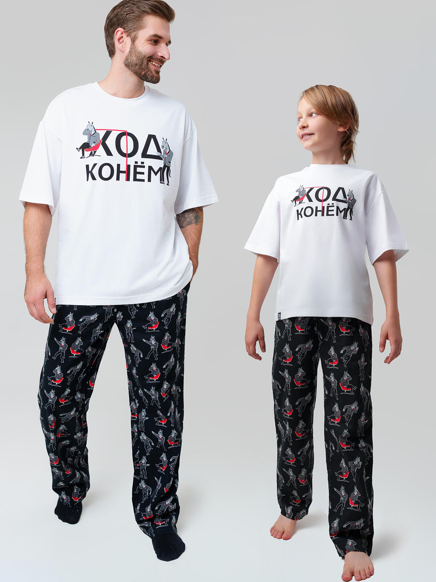 

Комплект фуфайка футболка трикотажная брюки, Белый;разноцветный