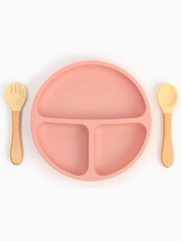 Тарелка детская секционная с ложкой и ви