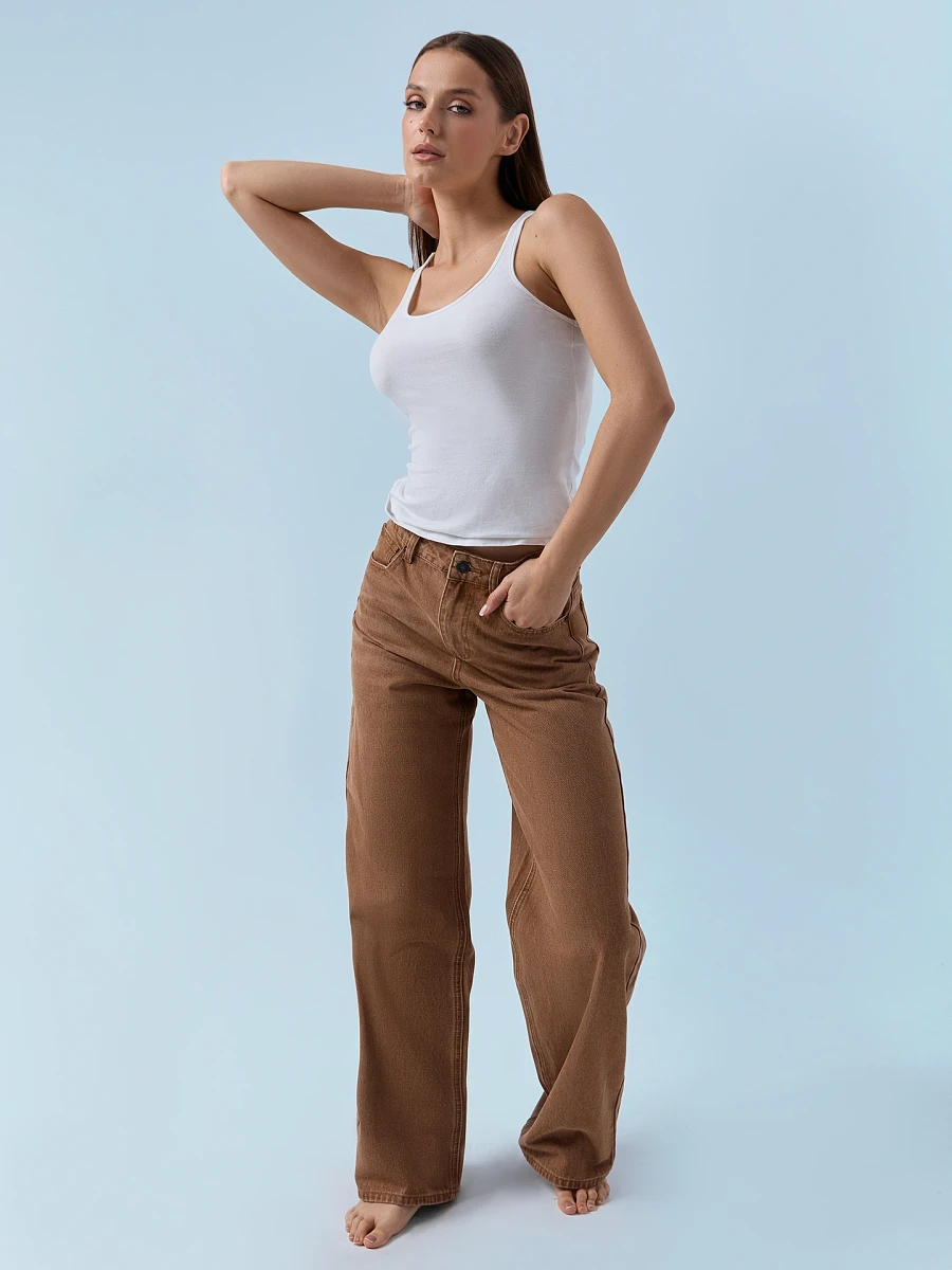 

Джинсы женские коричневые, Коричневый;терракота