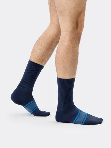 Носки мужские синие с рисунком в виде по