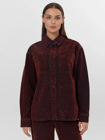 Жакет женский джинсовый бордовый