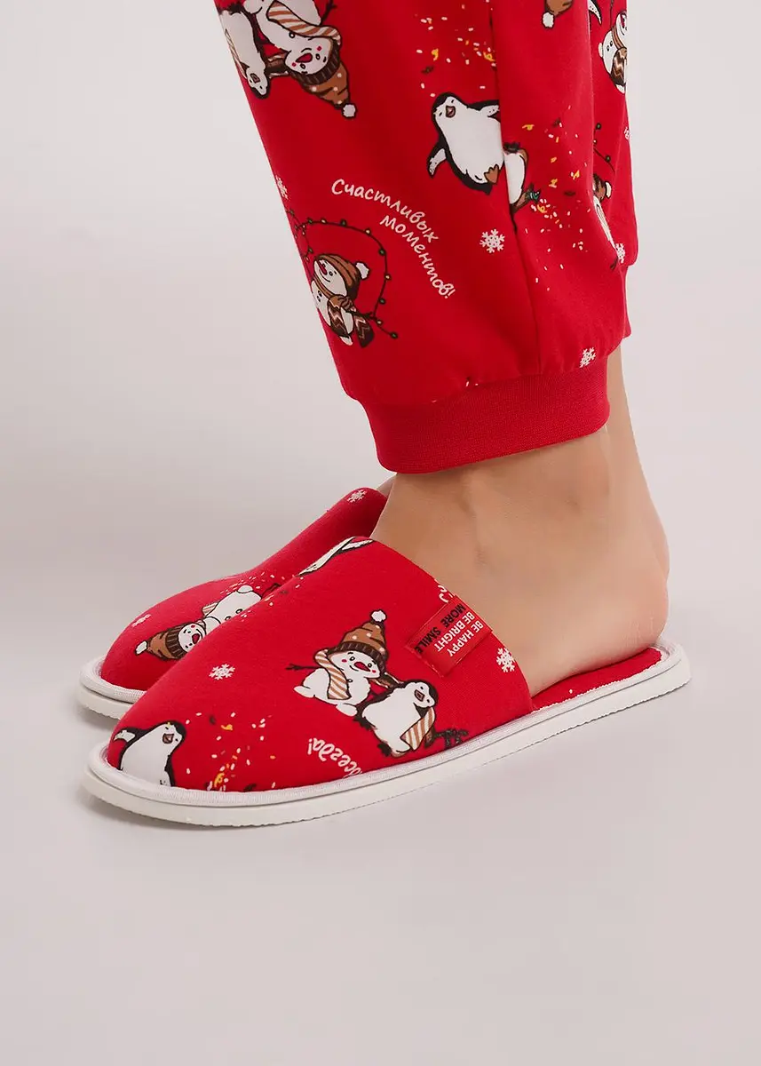 

Тапки, Красный;красный/молочный