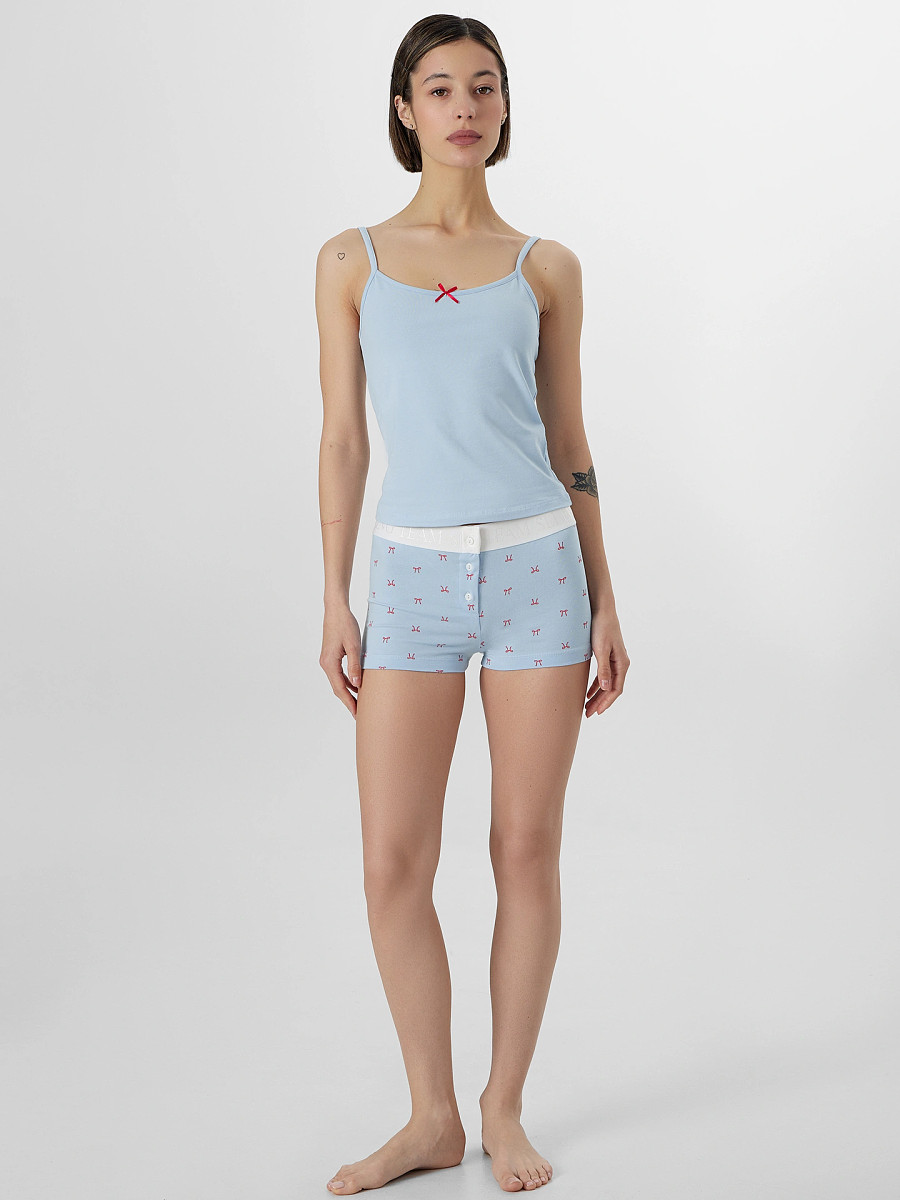 

Комплект домашний женский голубой, Голубой;серо -голубой +бантики на голубом