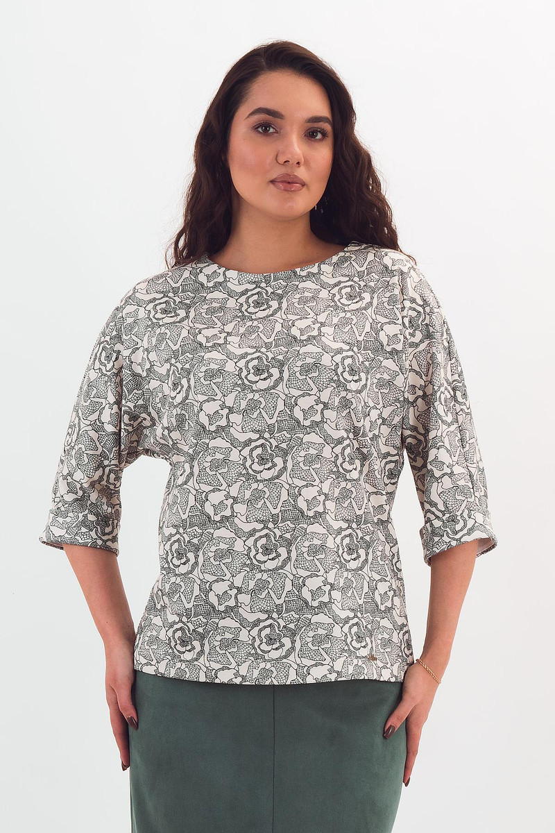 

Джемпер, Серый;молочный черный с рисунком