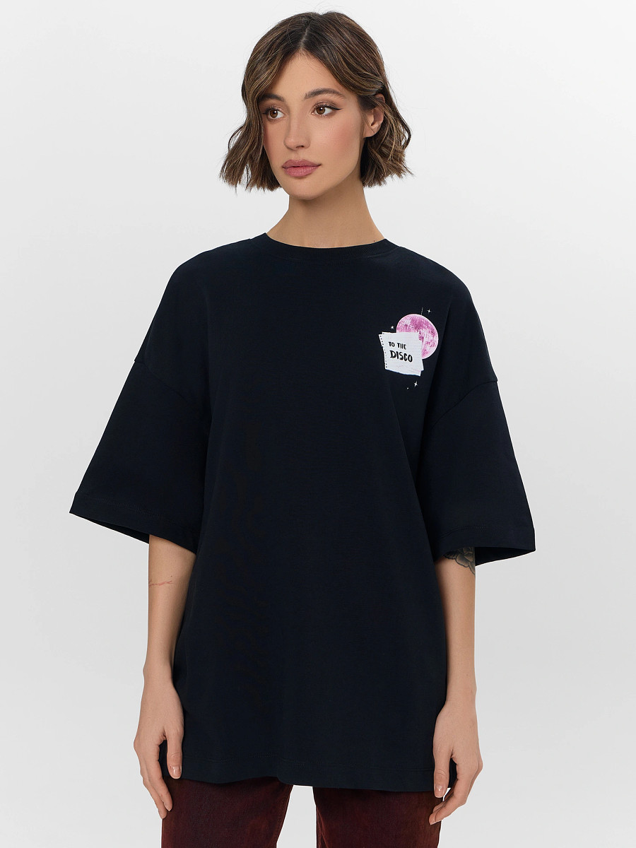 

Футболка женская новогодняя с надписью, Черный;черный +печать11