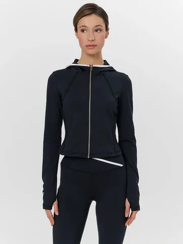 Толстовка женская на молнии черная