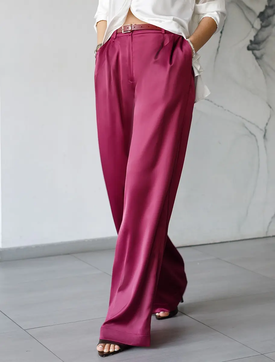 

Брюки, Розовый;бургунди