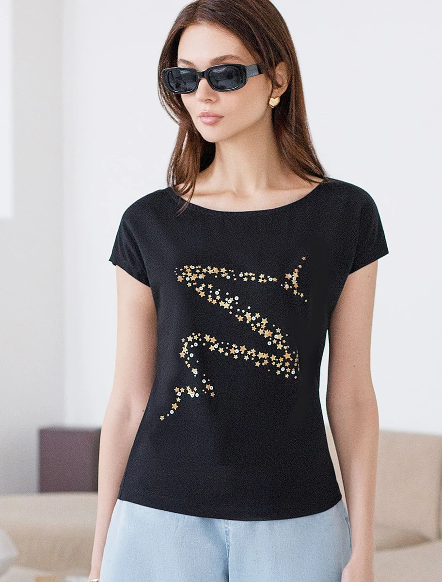 

Футболка, Черный;черный_волна