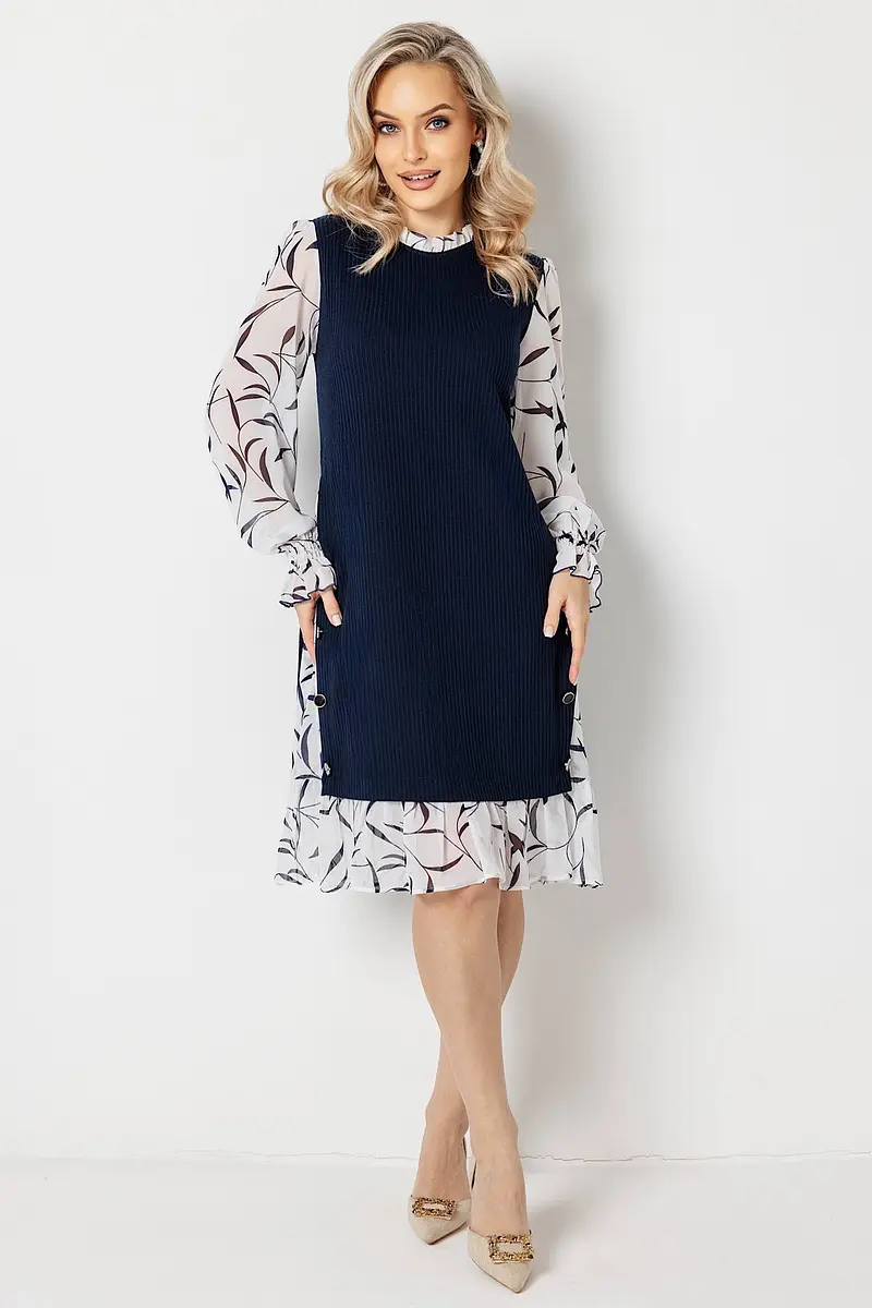 

Платье, Синий;белый