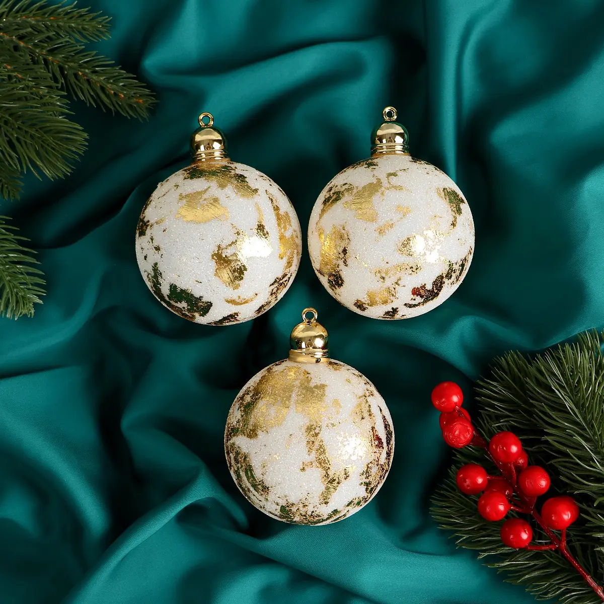 

Ёлочные игрушки, Золотистый;белый