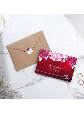 Приглашение на свадьбу в крафтовом конве