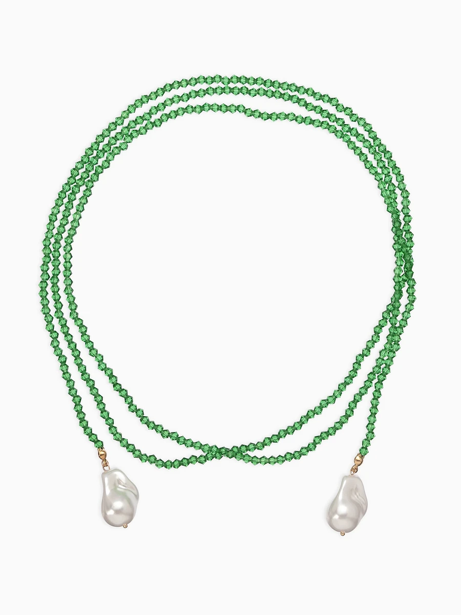 

Бусы бисерные с подвесами жемчуг, Зеленый