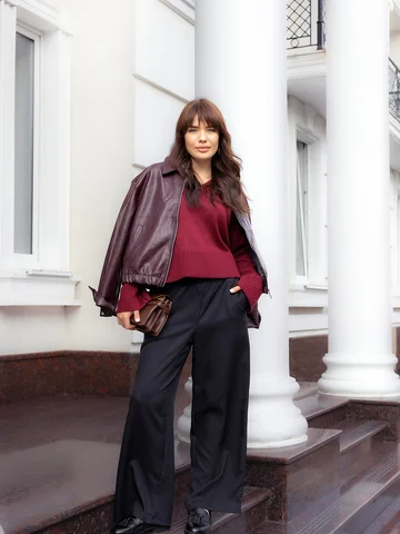 Брюки палаццо широкие на резинке