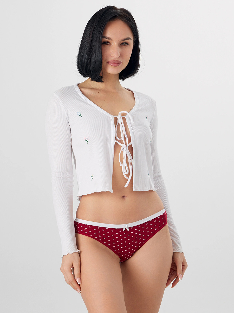 

Трусы женские, Бордовый;сердечки на т.красном