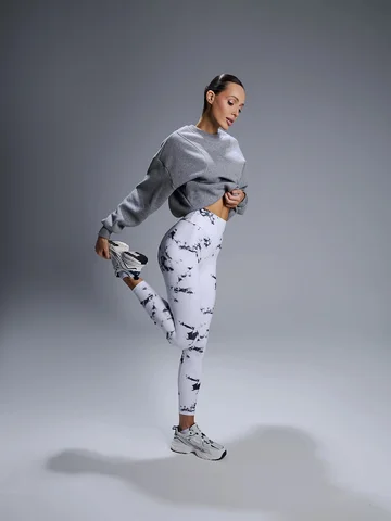 Легинсы женские белые с эффектом тай-дай