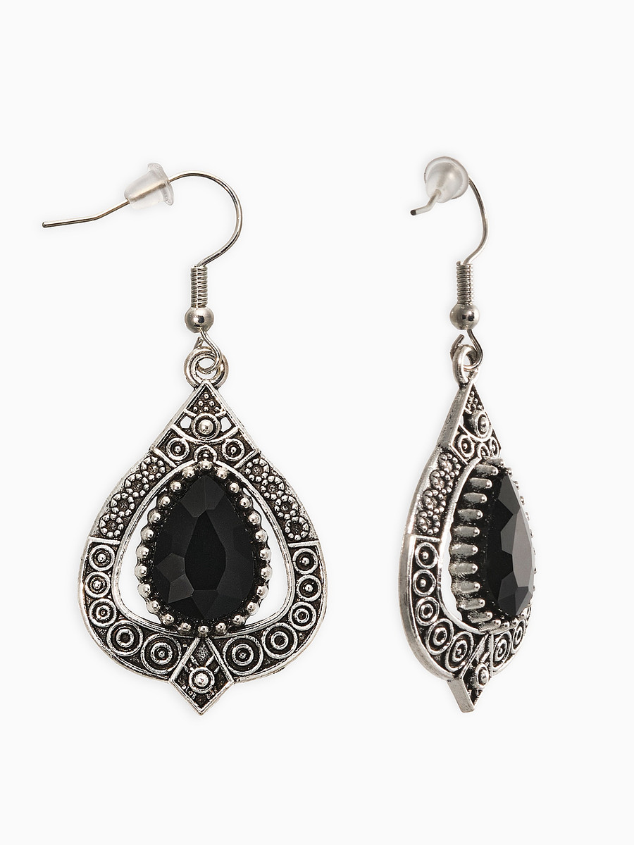 

Серьги со стразами, Черный