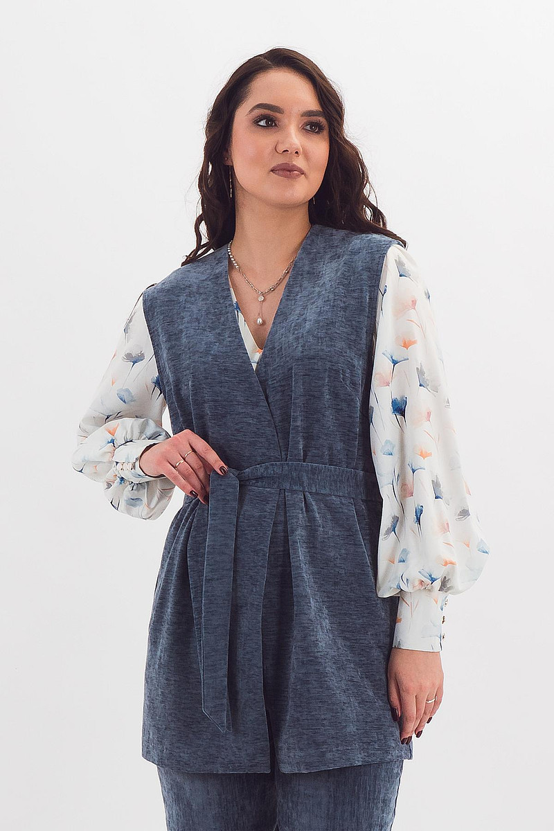 

Жилет, Синий;серо-голубой