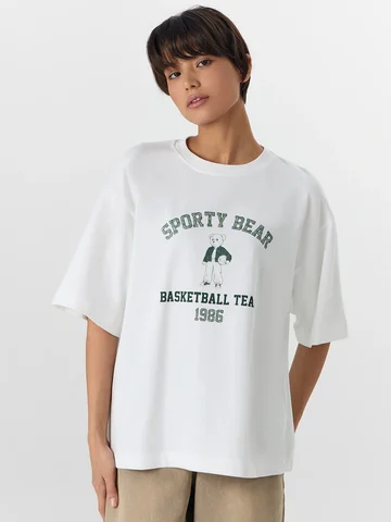 Футболка женская белая оверсайз