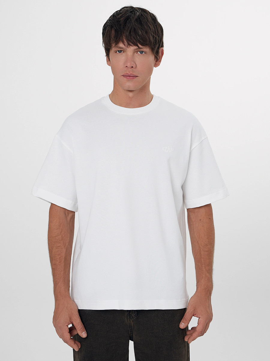 

Футболка базовая мужская белая, Белый;белый +печать3