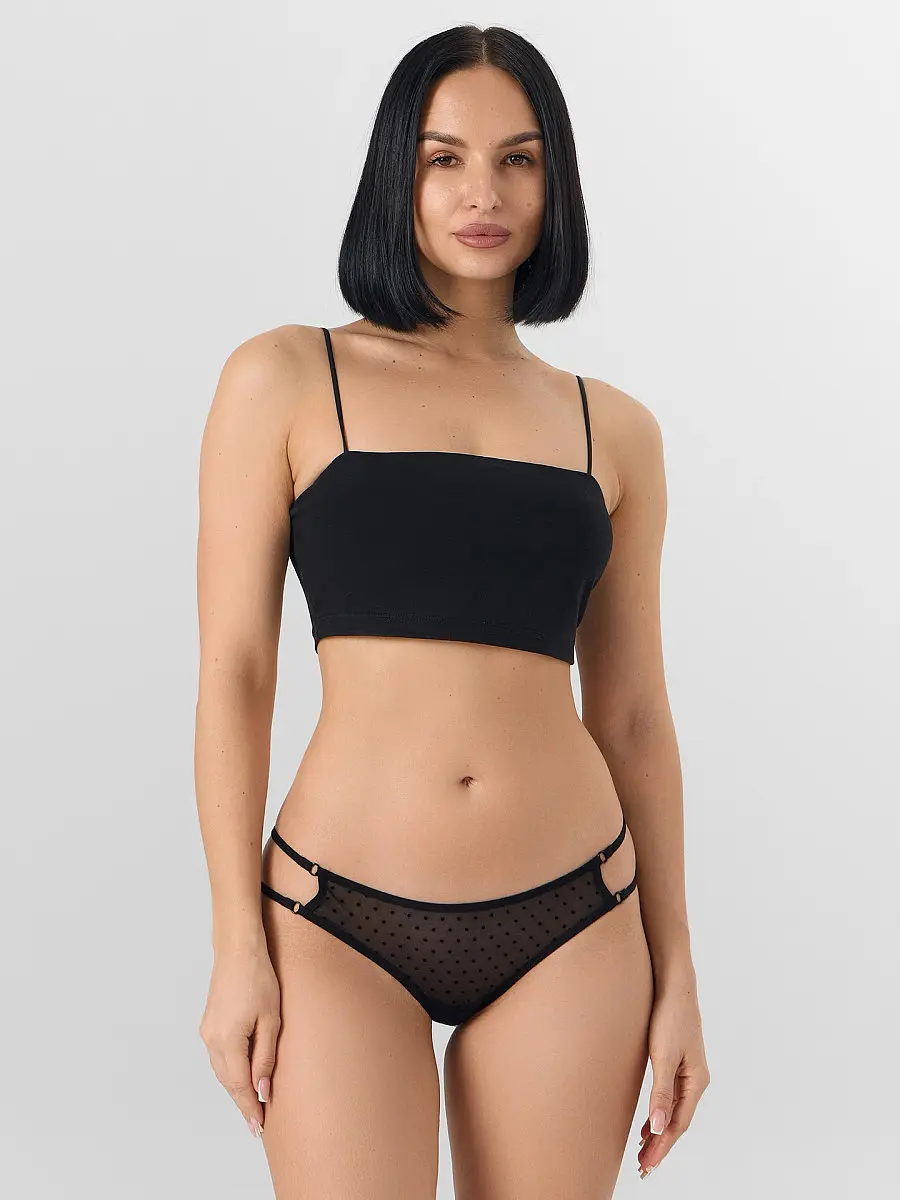 

Трусы бразилиана женские с вырезами в боковых частях черные, Черный;черный1