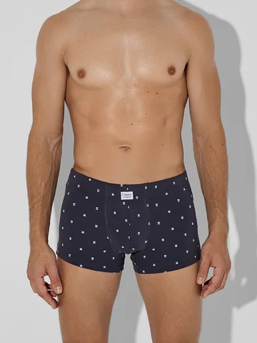 Трусы боксеры мужские серые с узором