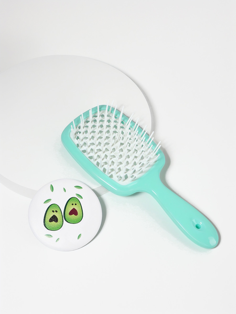 

Расческа массажная, с зеркалом, Бирюзовый