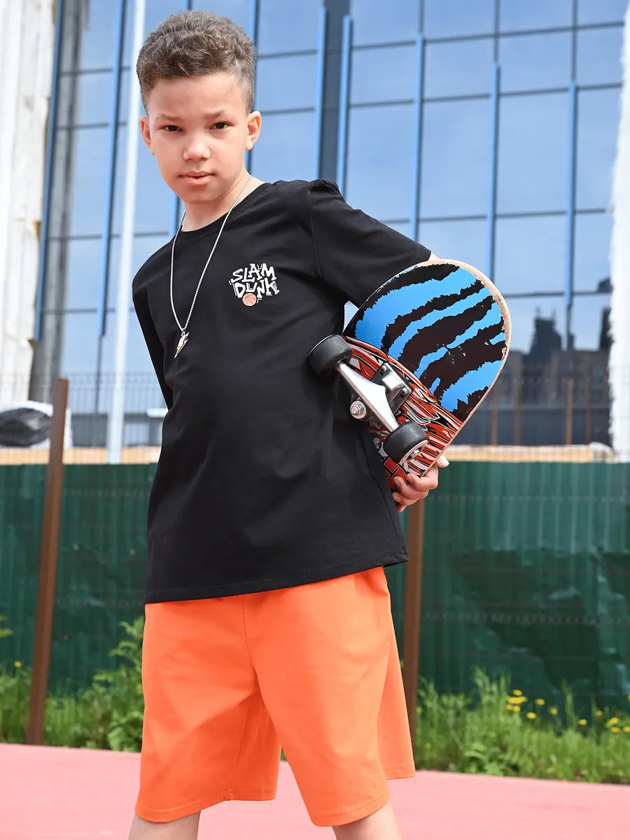 

Спортивный костюм для физкультуры, Черный;оранжевый