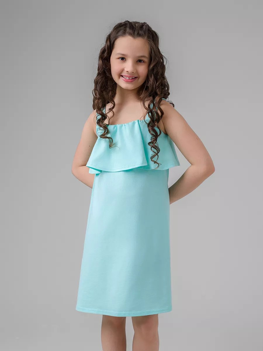 

Сарафан летний трикотажный, Зеленый;голубой