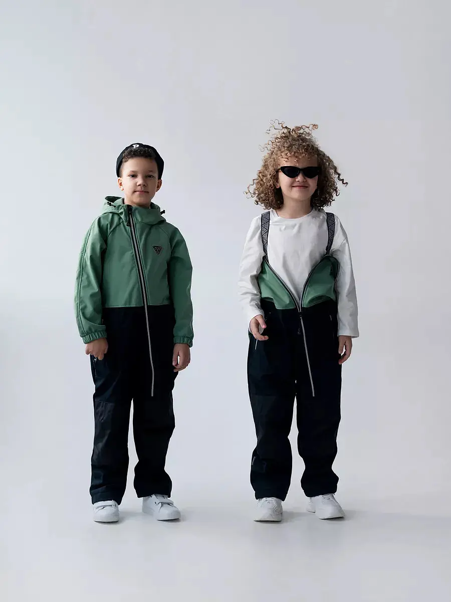 

Комбинезон софтшелл демисезонный, Зеленый;черный