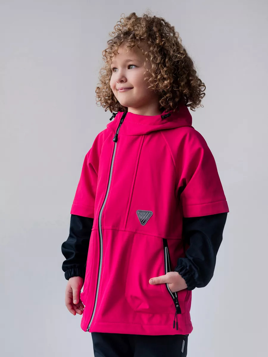 

Куртка демисезонная софтшелл, Красный;розовый