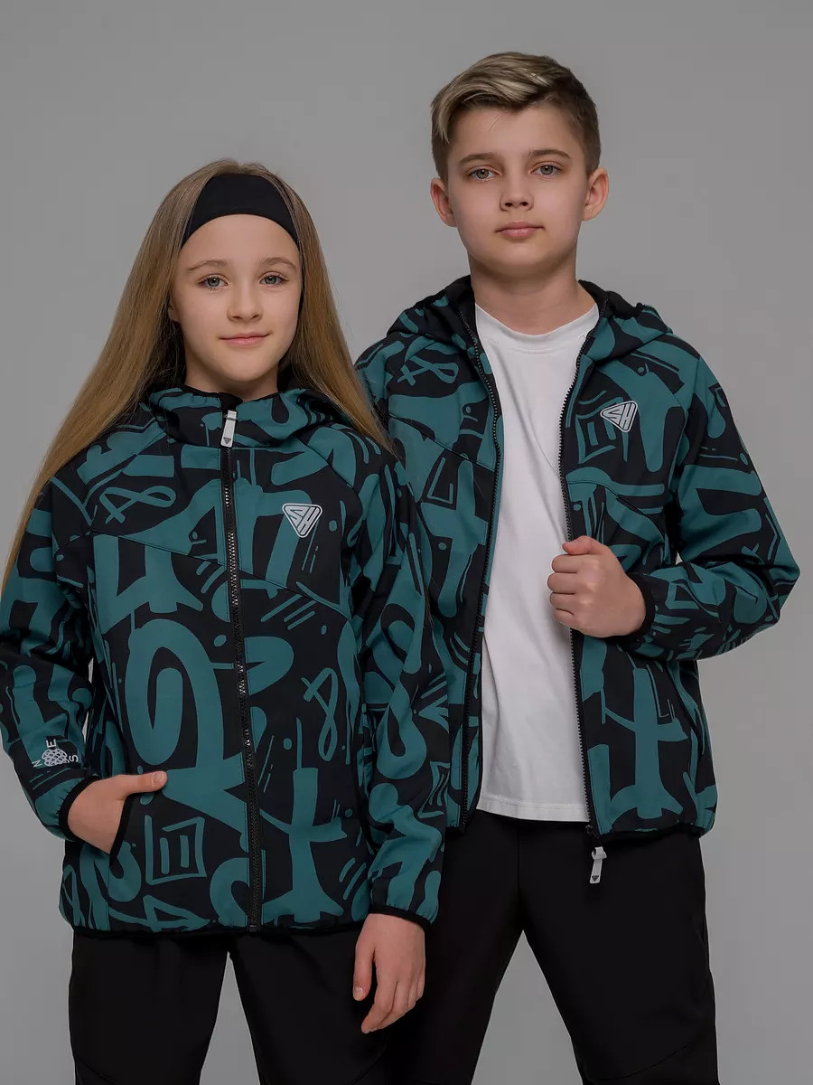 

Куртка демисезонная мембранная на весну, Зеленый;черный