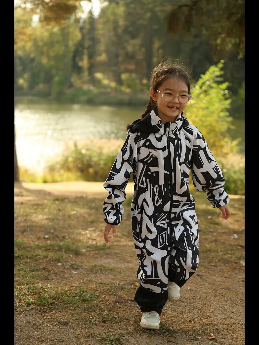 

Комбинезон софтшелл демисезонный, Черный;белый