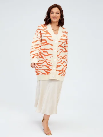 Кардиган вязаный удлинённый оверсайз на 