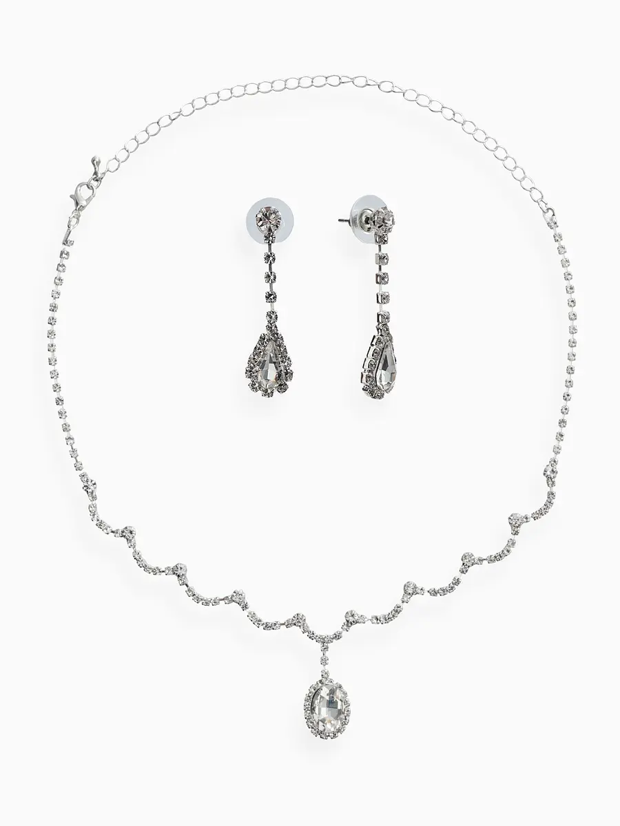 

Набор 2 предмета: серьги, колье, Белый