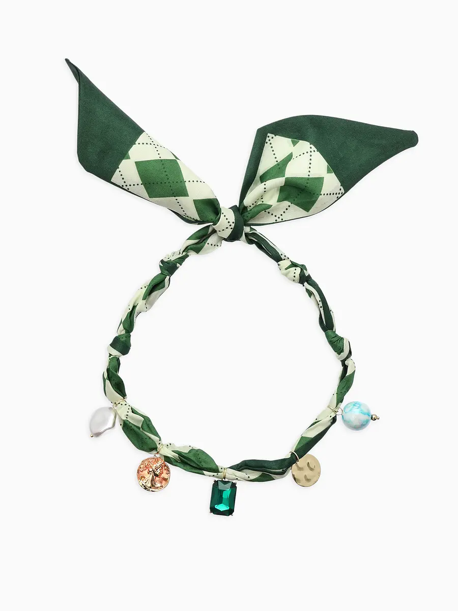 

Колье чокер на платке, Зеленый