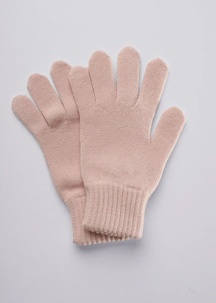 

Перчатки варежки, Бежевый;св.розовый