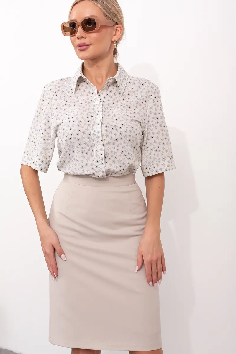 

Рубашка, Белый;белый/мелкий цветок