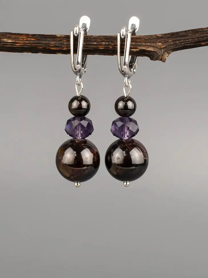 

Серьги, Бордовый