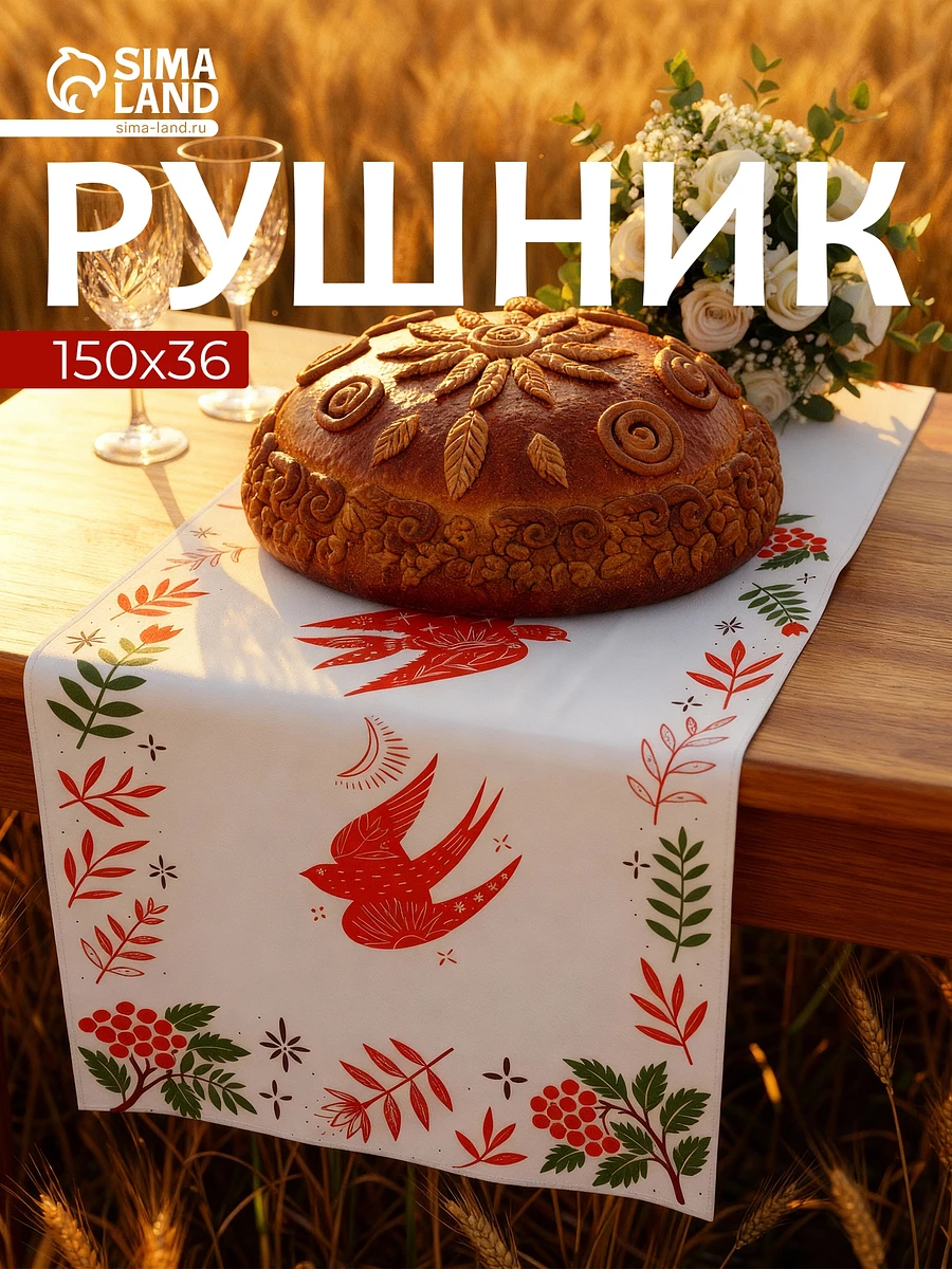 

Рушник, Белый;красный