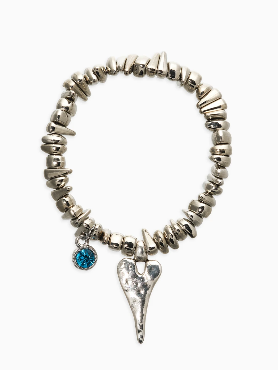 

Браслет из бусин с подвеской, Серебристый