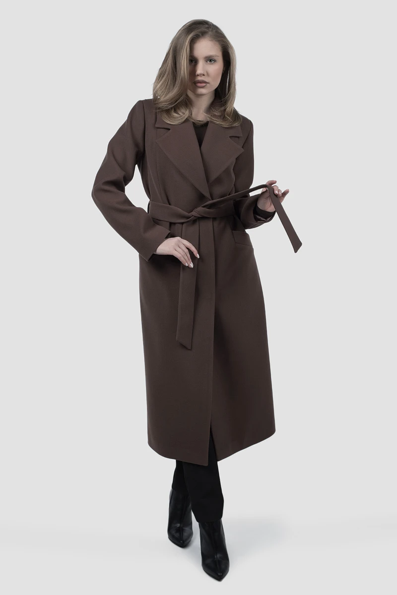 

Пальто пояс, Коричневый;капучино