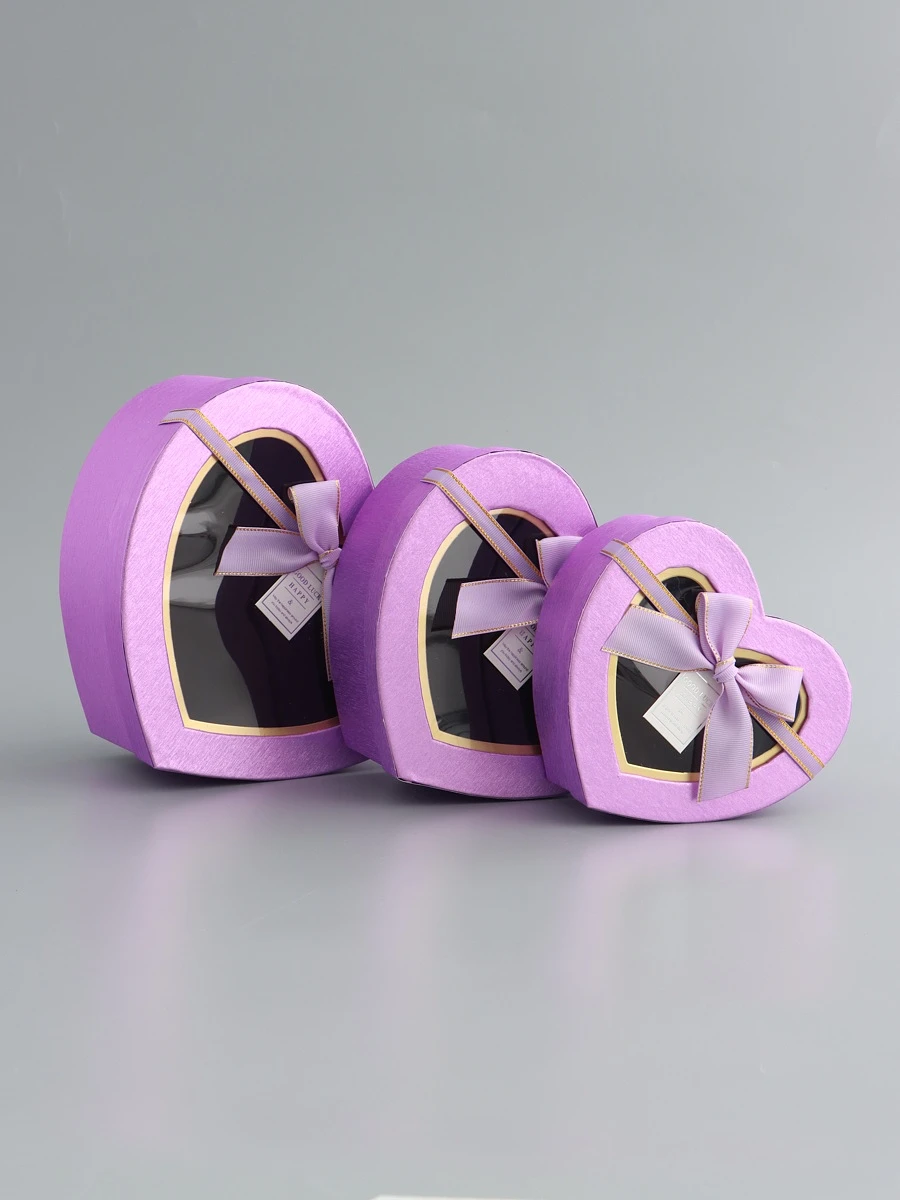 

Набор коробок 3 в 1 сердца 22 х 20 х 9; 18.5 х 17 х 7.5; 1 6 х 14 х 6 см