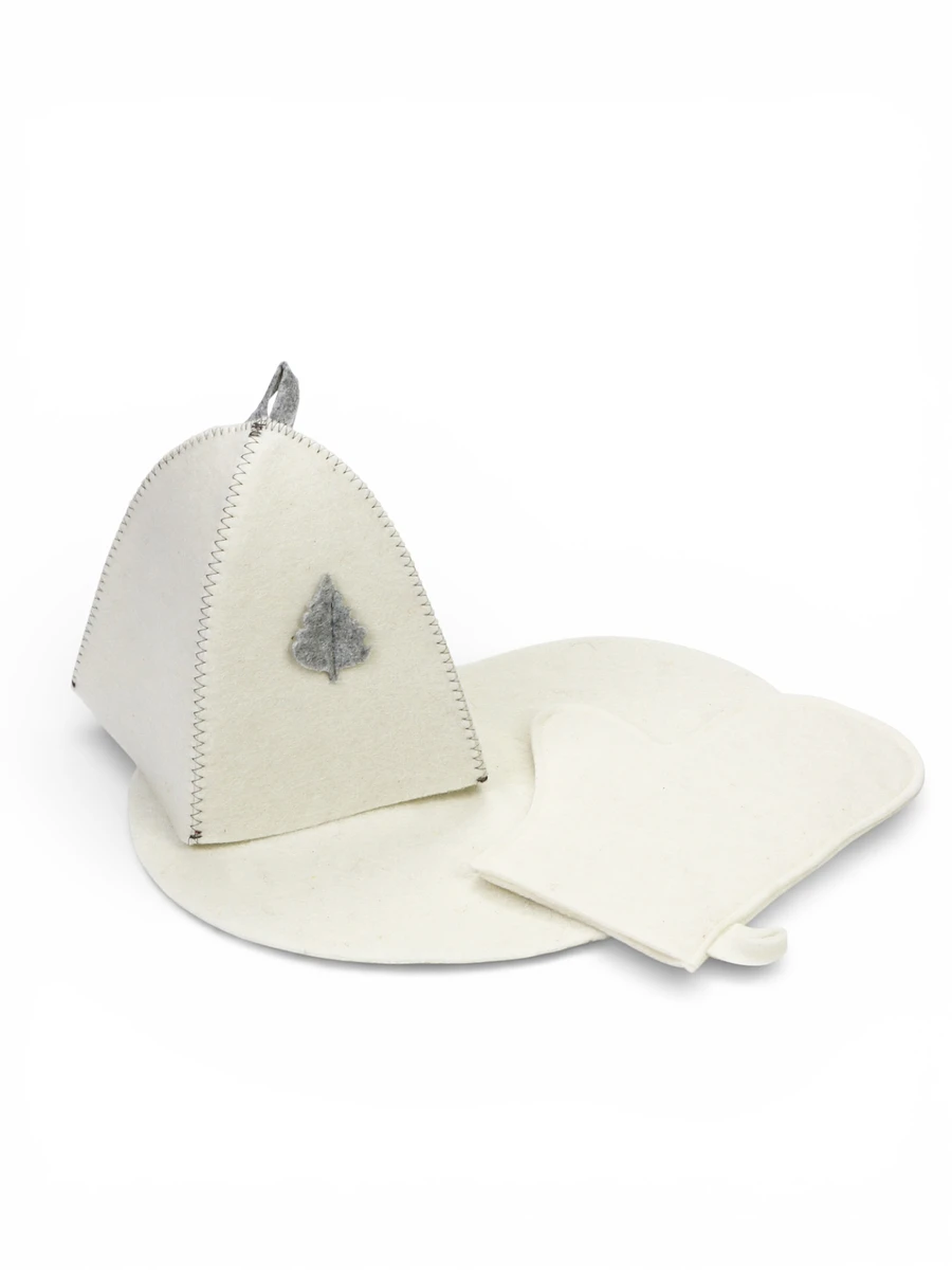 

Набор для шапка рукавица коврик, Бежевый