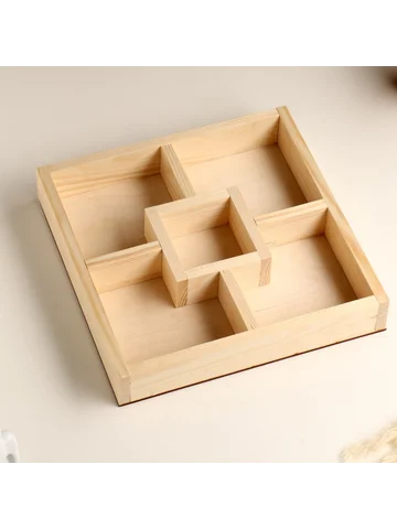 Кашпо для цветов, 25×25×4 см, деревянное