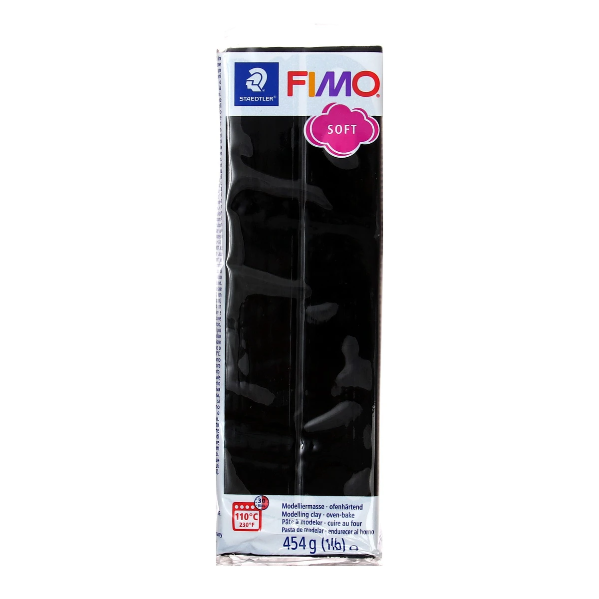 

Пластика - полимерная глина, 454 г, soft, черный