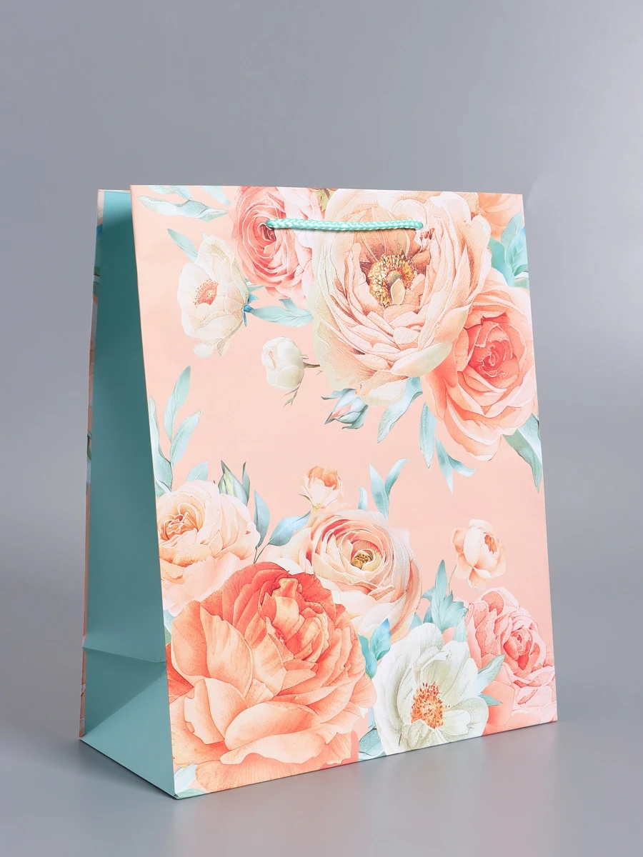 

Пакет подарочный ламинированный, Разноцветный;розовый