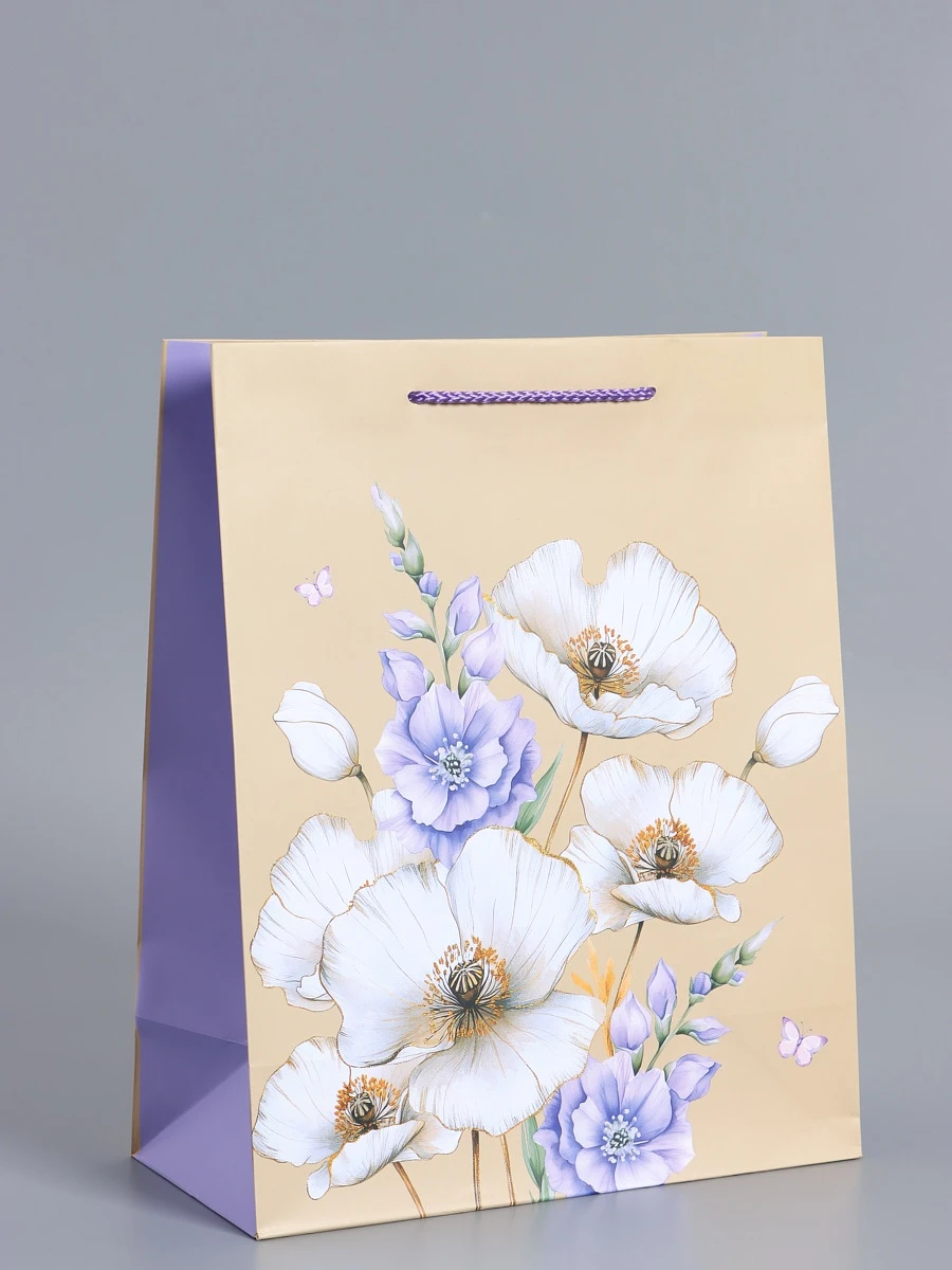 

Пакет подарочный ламинированный, Бежевый;сиреневый;разноцветный