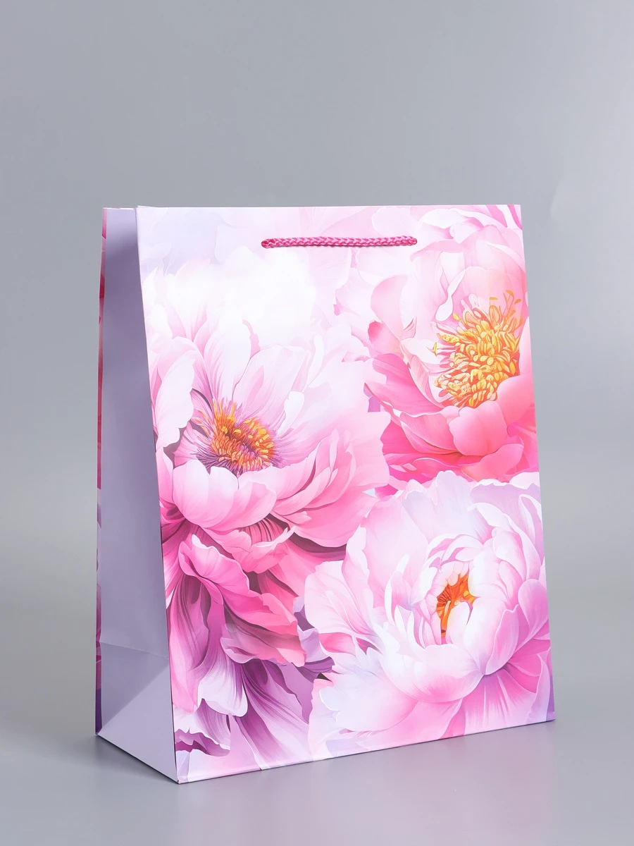 

Пакет подарочный ламинированный, Розовый;сиреневый