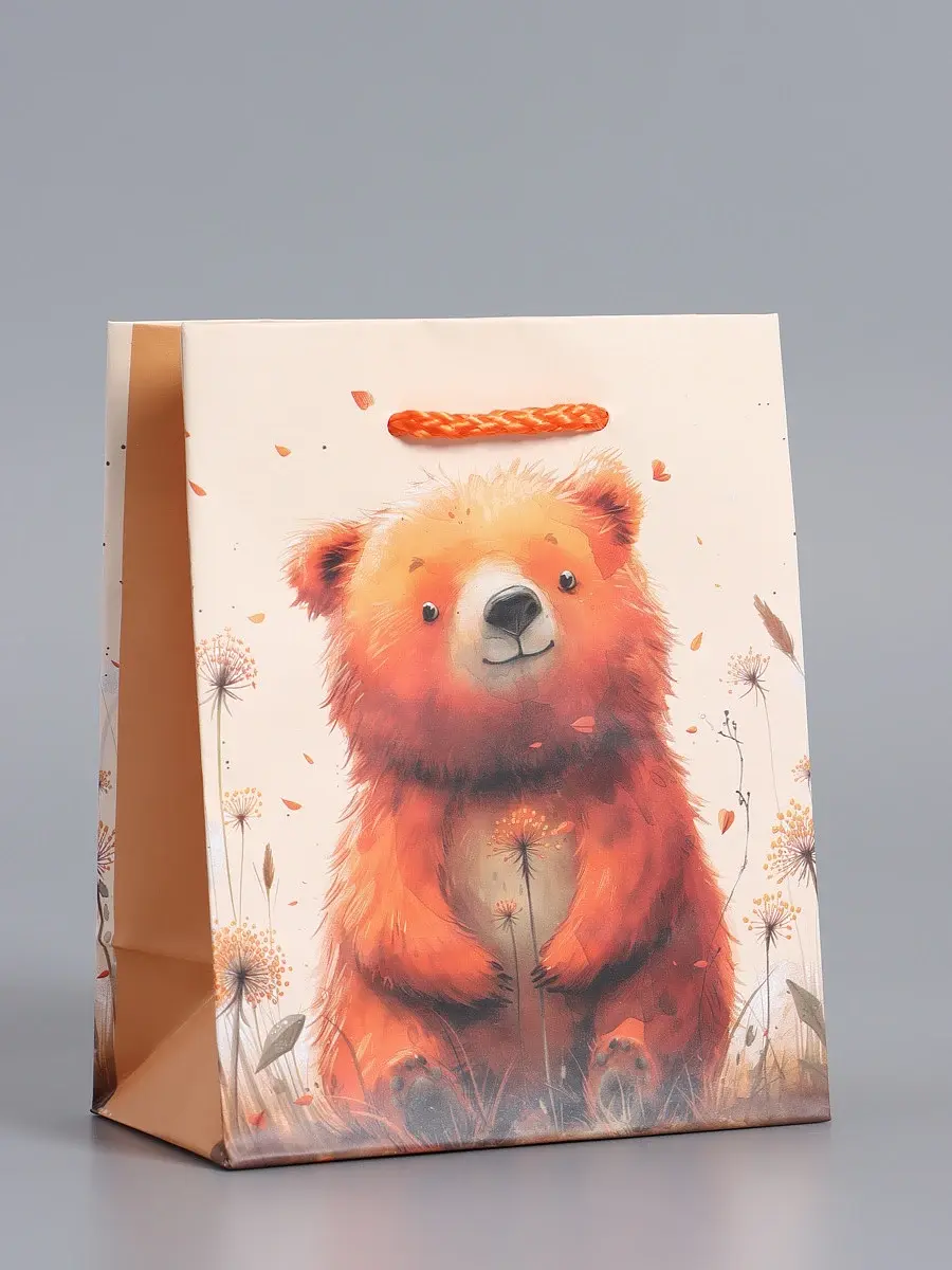 

Пакет подарочный ламинированный, Бежевый;разноцветный